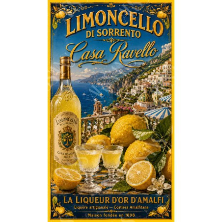 Limoncello di Sorrento — Casa Ravello – affiche & plaque vintage | Manufacture Arssans