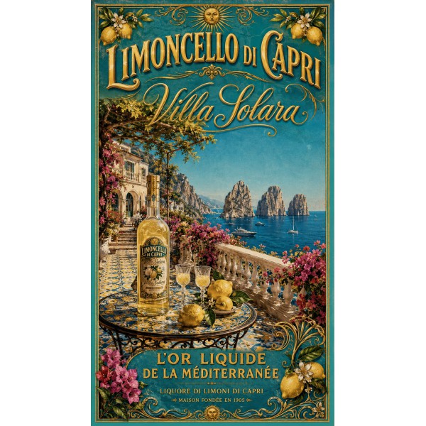 Limoncello di Capri — Villa Solara – affiche & plaque vintage | Manufacture Arssans