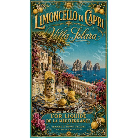 Limoncello di Capri — Villa Solara – affiche & plaque vintage | Manufacture Arssans
