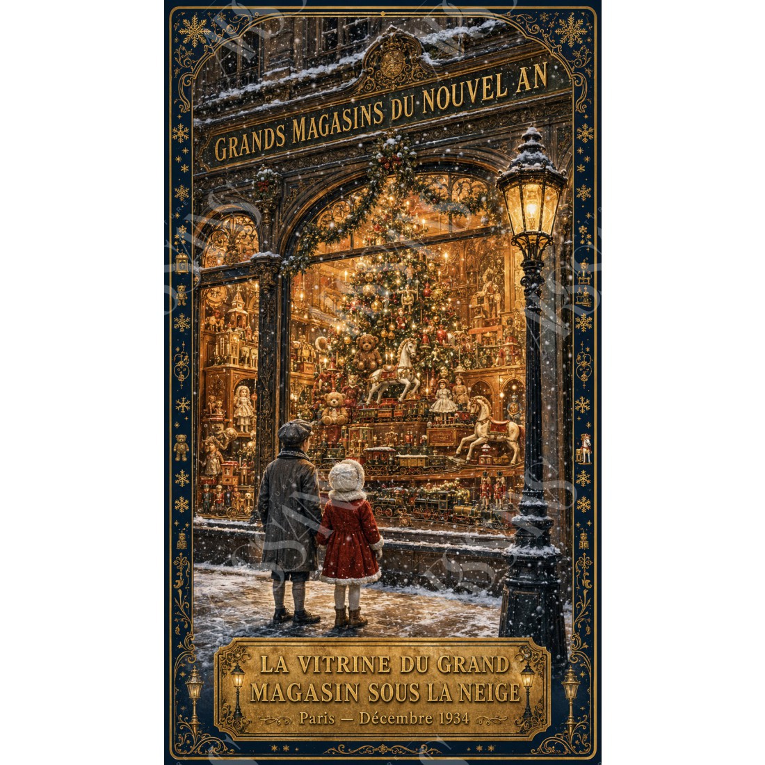 La Vitrine du Grand Magasin sous la Neige