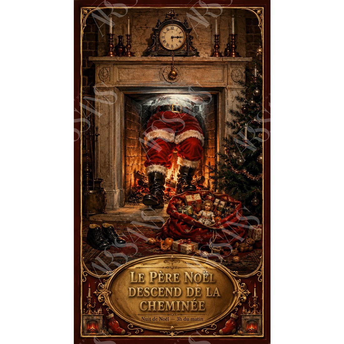 Le Père Noël Descend de la Cheminée
