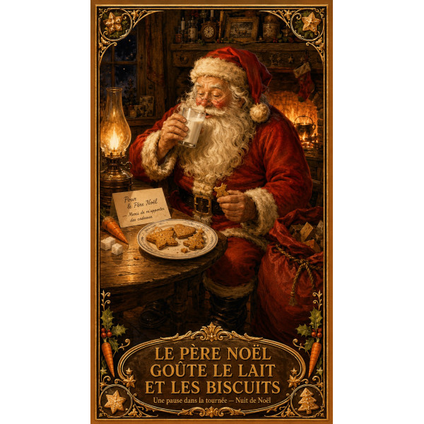 Le Père Noël Goûte le Lait et les Biscuits — Manufacture Arssans
