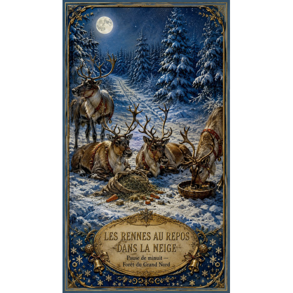 Les Rennes au Repos dans la Neige — Manufacture Arssans