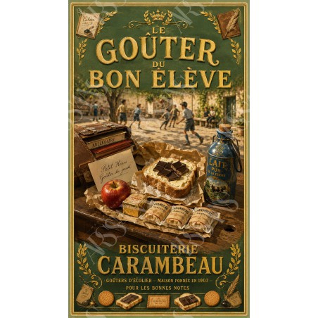 Le Goûter du Bon Élève - affiche & plaque vintage | Manufacture Arssans