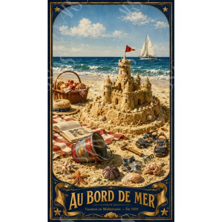 Au Bord de Mer - affiche & plaque vintage | Manufacture Arssans