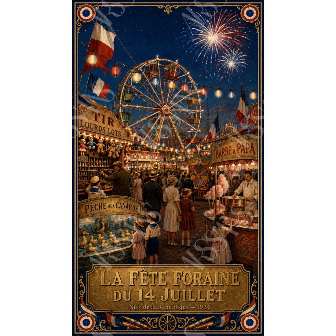 Le Voilier sur le Bassin – affiche & plaque vintage | Manufacture Arssans