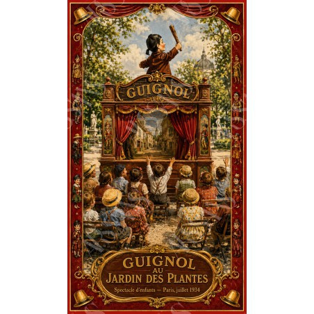 Guignol au Jardin des Plantes - affiche & plaque vintage | Manufacture Arssans