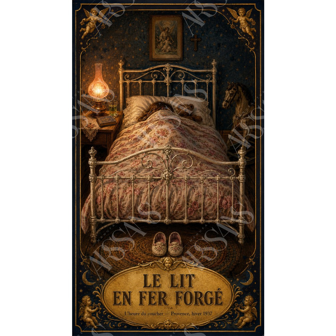 Le Lit en Fer Forgé – affiche & plaque vintage | Manufacture Arssans