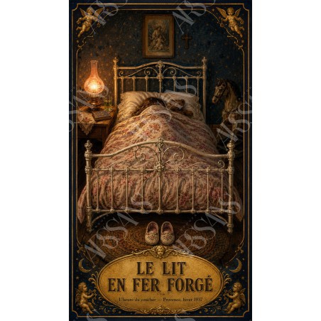 Le Lit en Fer Forgé - affiche & plaque vintage | Manufacture Arssans