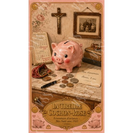 La Tirelire Cochon-Rose - affiche & plaque vintage | Manufacture Arssans