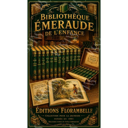 Bibliothèque Émeraude de l'Enfance - affiche & plaque vintage | Manufacture Arssans