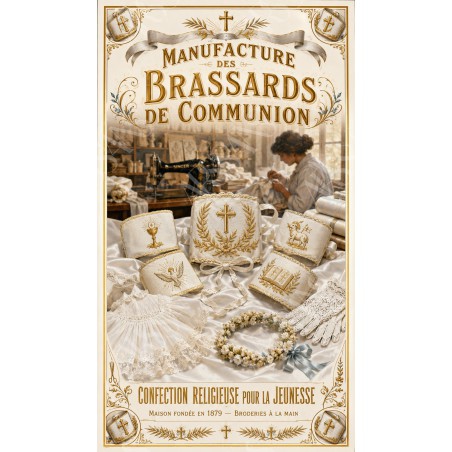 Manufacture des Brassards de Communion - affiche & plaque vintage | Manufacture Arssans