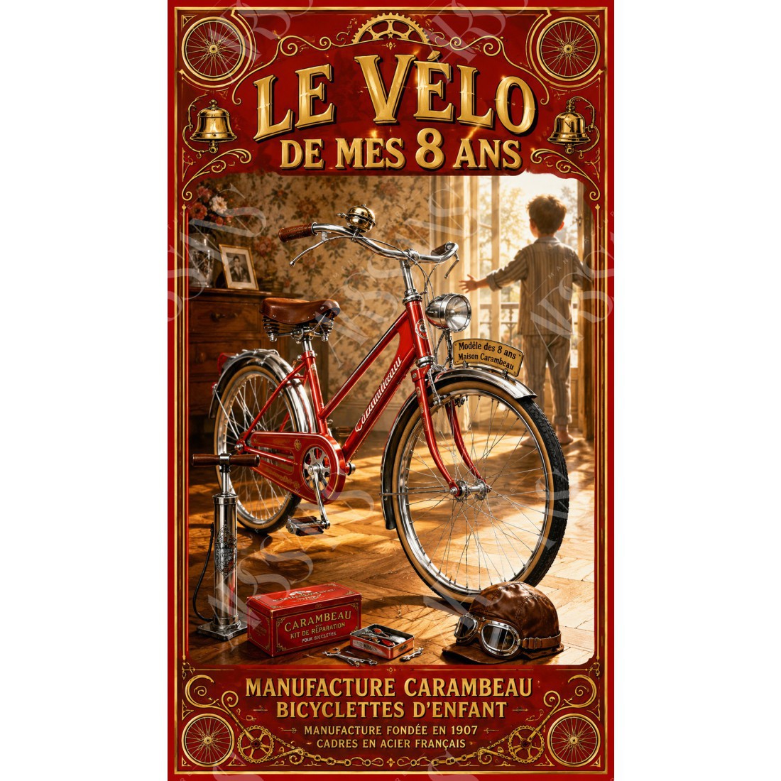 Le Vélo de Mes 8 Ans – affiche & plaque vintage | Manufacture Arssans