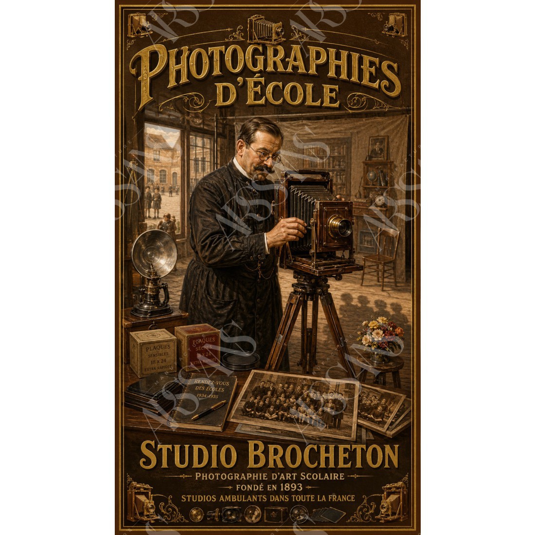 Photographies d'École – affiche & plaque vintage | Manufacture Arssans