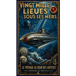 Vingt Mille Lieues sous les Mers – affiche & plaque vintage | Manufacture Arssans