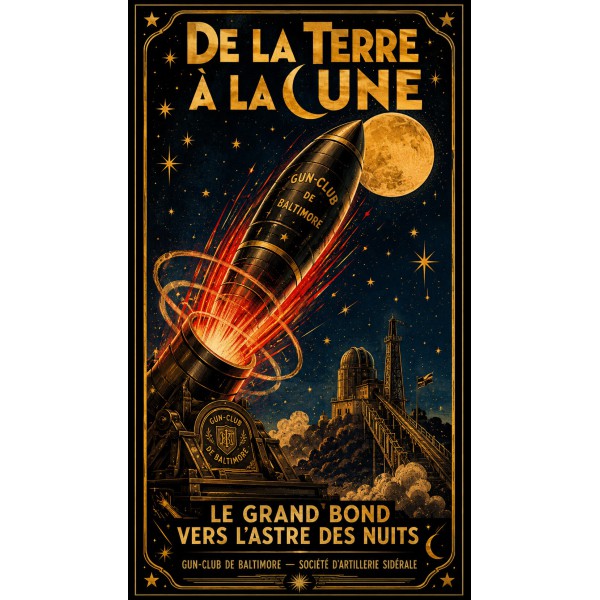 De la Terre à la Lune – affiche & plaque vintage | Manufacture Arssans