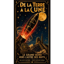 De la Terre à la Lune – affiche & plaque vintage | Manufacture Arssans