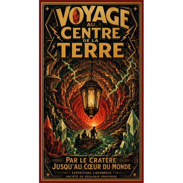 Voyage au Centre de la Terre – affiche & plaque vintage | Manufacture Arssans