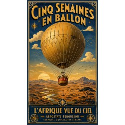 Cinq Semaines en Ballon – affiche & plaque vintage | Manufacture Arssans