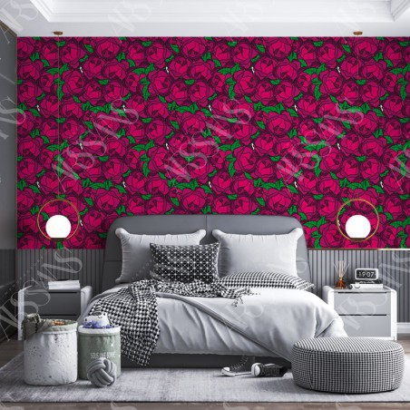 Papier Peint Rosea Flores - papier peint intissé rose pour chambre