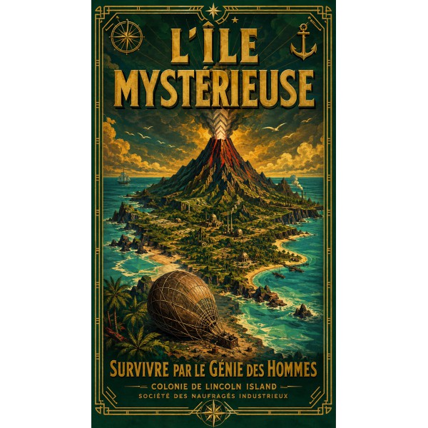 L'Île Mystérieuse – affiche & plaque vintage | Manufacture Arssans