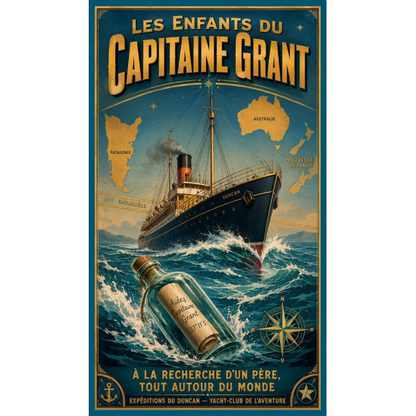 Les Enfants du Capitaine Grant – affiche & plaque vintage | Manufacture Arssans