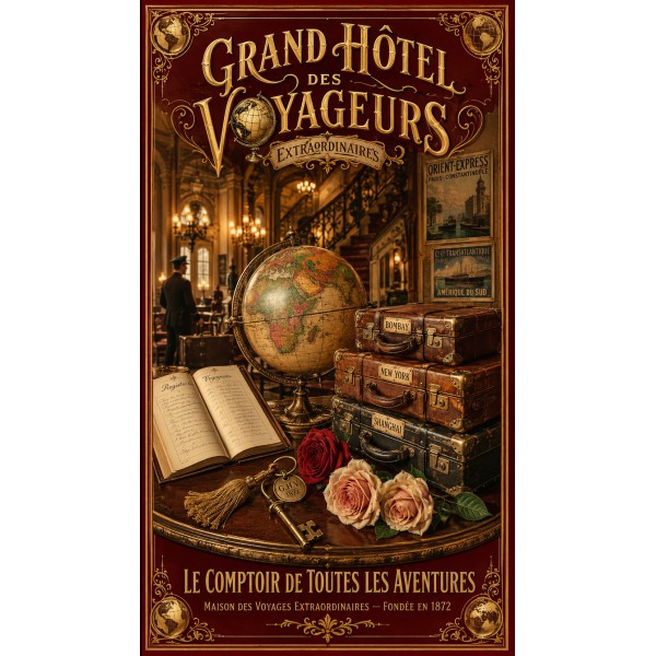 Grand Hôtel des Voyageurs Extraordinaires – affiche & plaque vintage | Manufacture Arssans