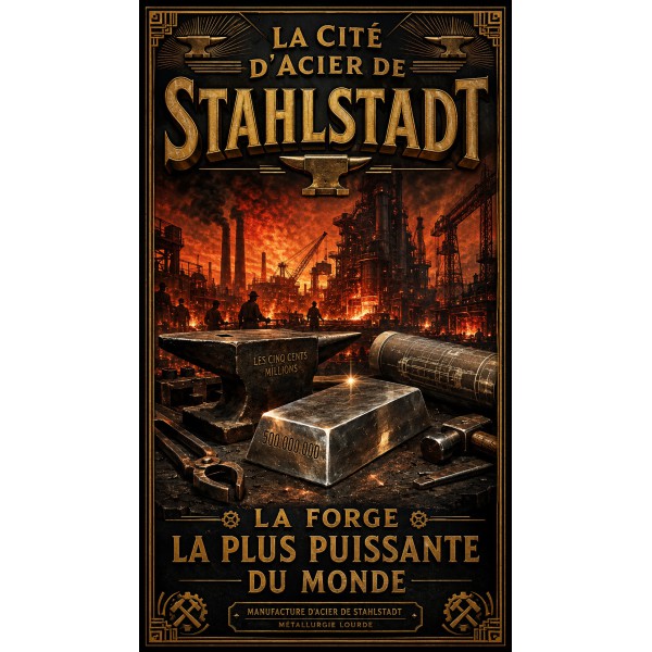La Cité d'Acier de Stahlstadt – affiche & plaque vintage | Manufacture Arssans