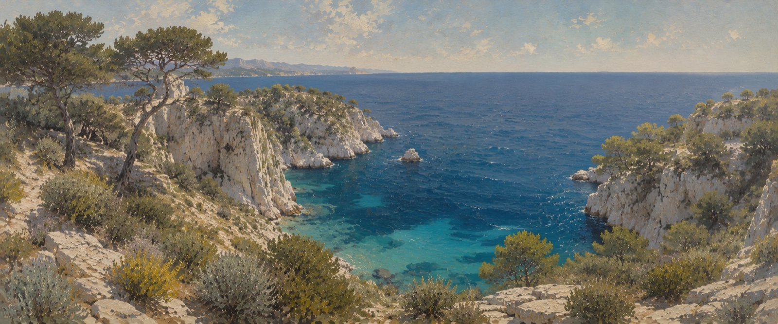Criques et horizon marin