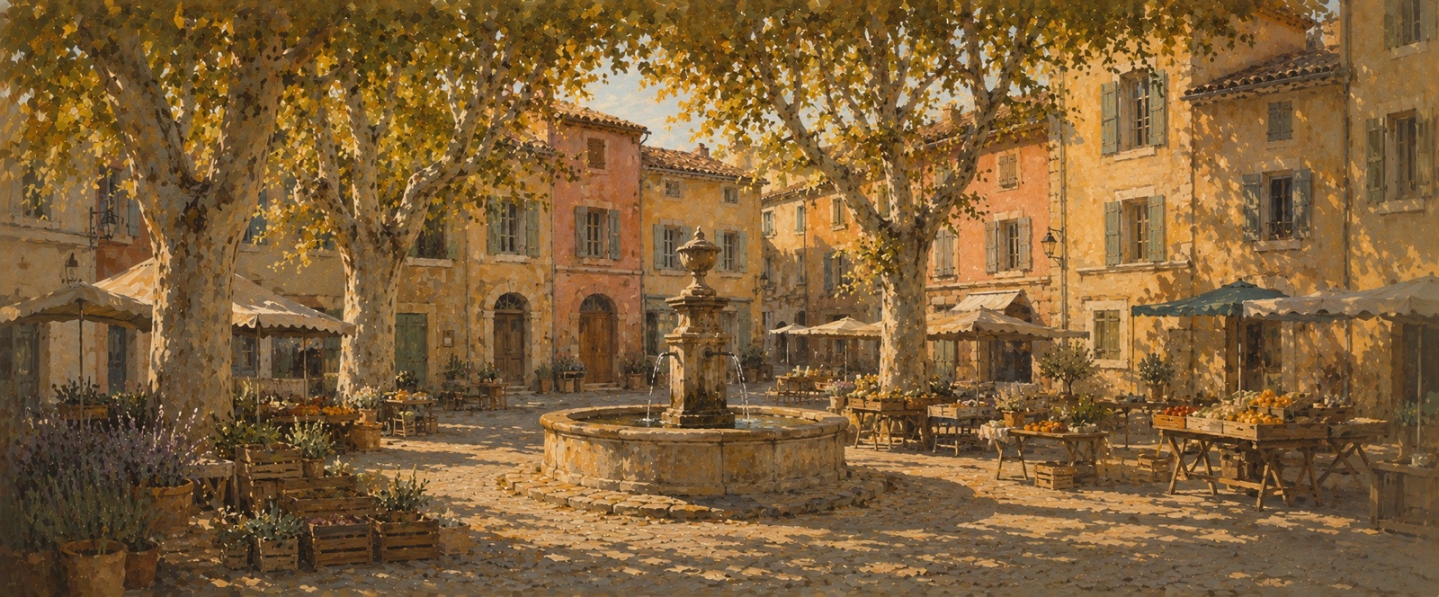 Marché de village au petit matin