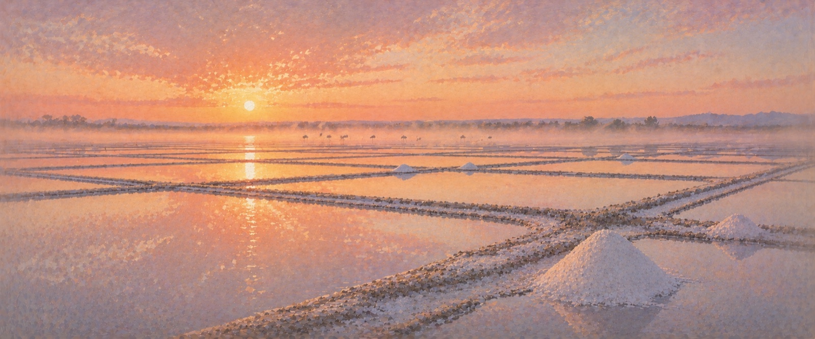 Aube sur les marais salants