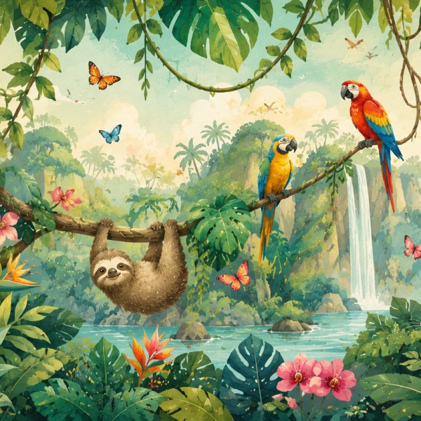 Jungle amicale et animaux joyeux — Manufacture Arssans