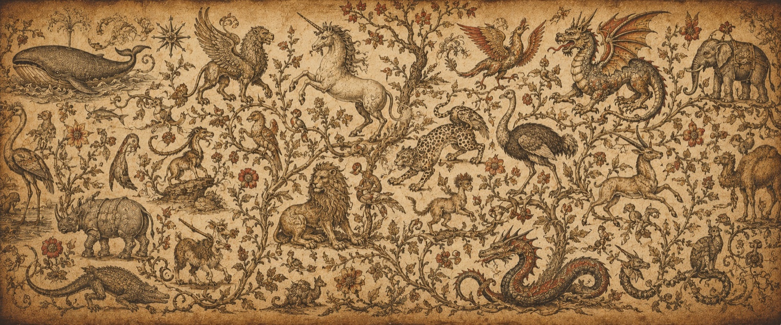 Bestiaire fantastique gravé
