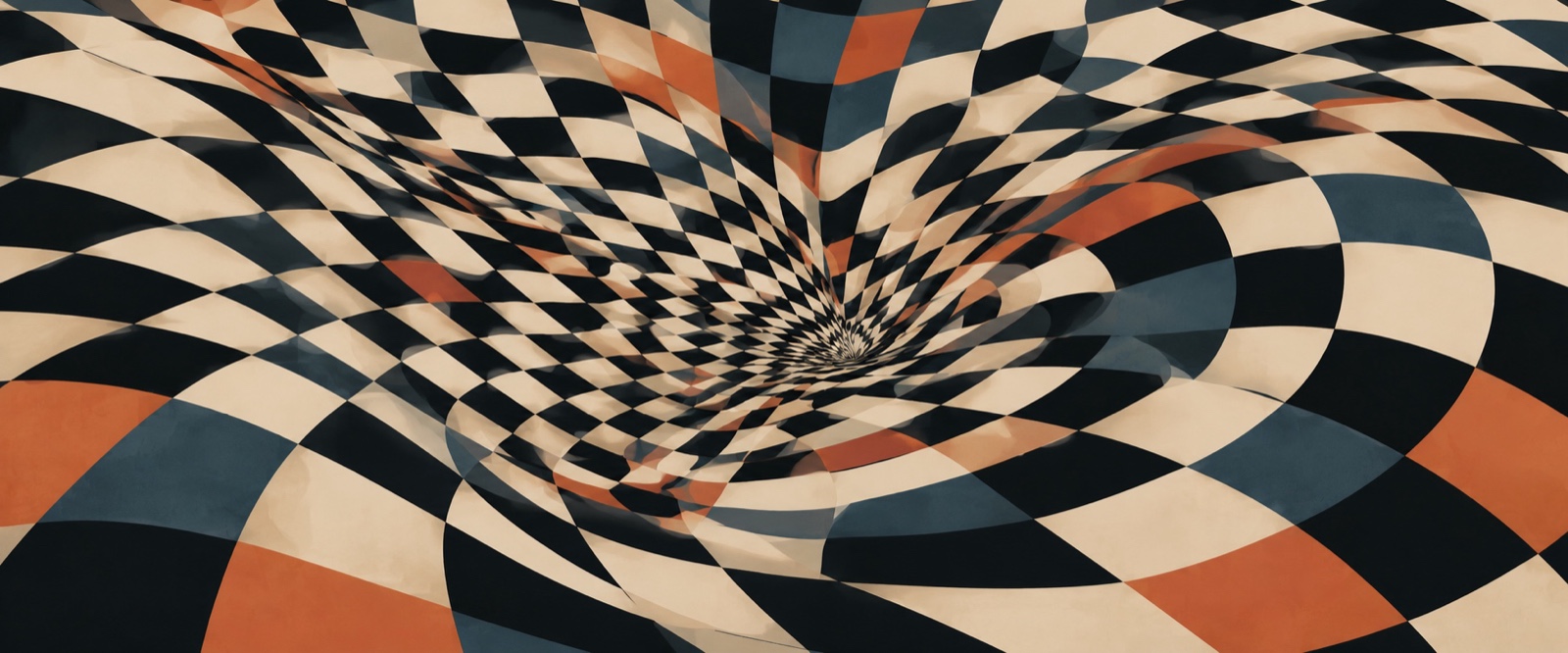 Damier déformé op-art