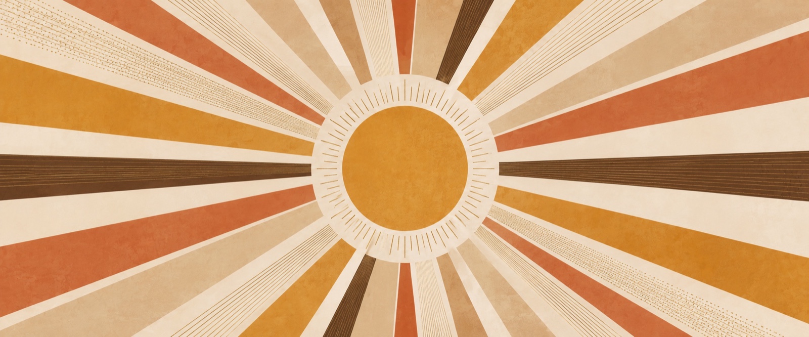 Grand soleil aux rayons stylisés