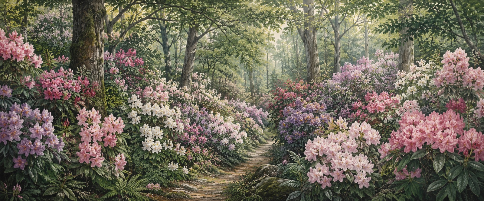 Sous-bois de rhododendrons
