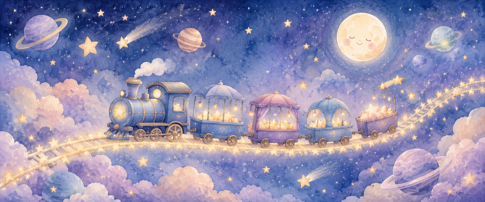 Train des étoiles dans la nuit