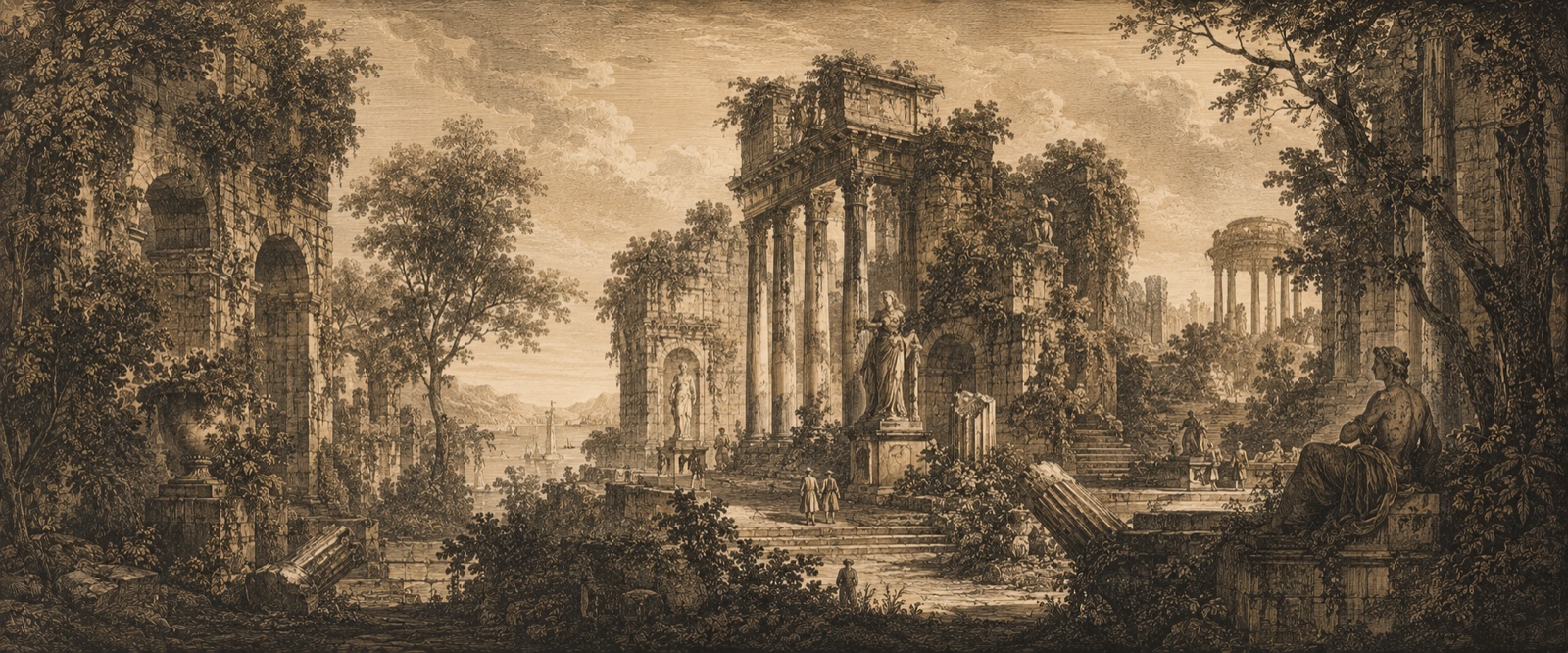 Ruines et jardins à l'antique