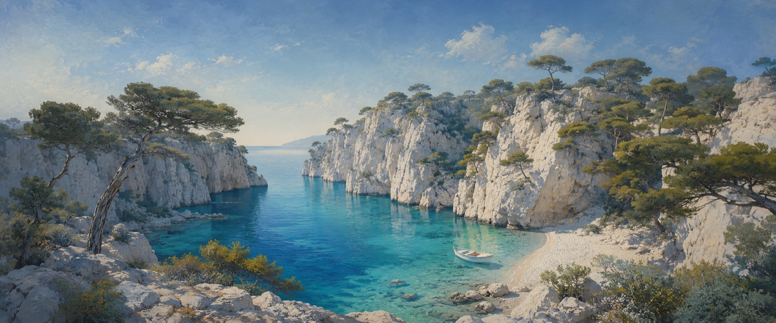 Calanque secrète au matin