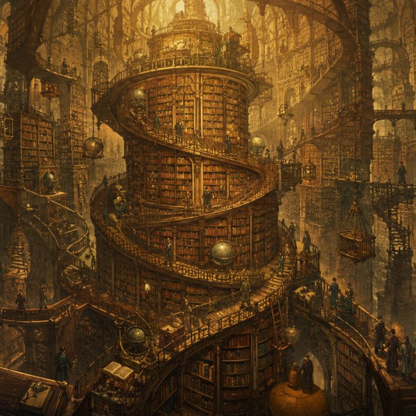 Bibliothèque infinie en spirale — Manufacture Arssans