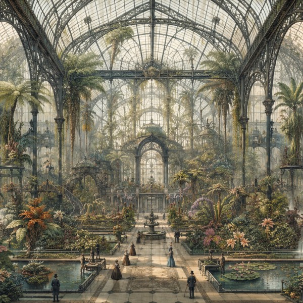 Jardin botanique sous serre colossale — Manufacture Arssans
