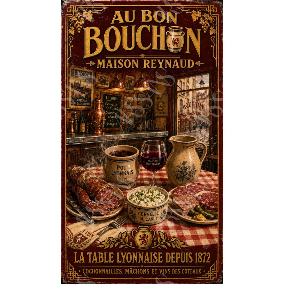 Au Bon Bouchon — Maison Reynaud – affiche & plaque vintage | Manufacture Arssans
