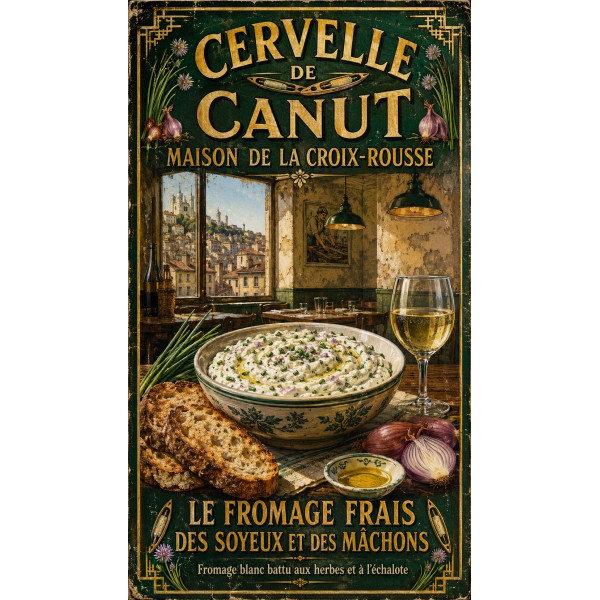 Cervelle de Canut — Maison de la Croix-Rousse – affiche & plaque vintage | Manufacture Arssans