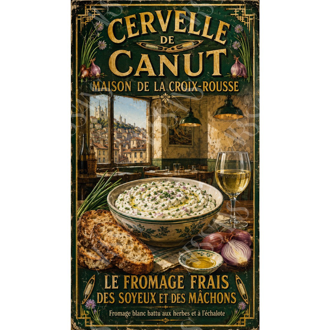 Cervelle de Canut — Maison de la Croix-Rousse – affiche & plaque vintage | Manufacture Arssans