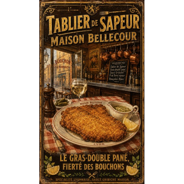 Tablier de Sapeur — Maison Bellecour – affiche & plaque vintage | Manufacture Arssans