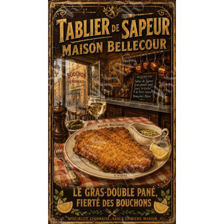 Tablier de Sapeur — Maison Bellecour – affiche & plaque vintage | Manufacture Arssans