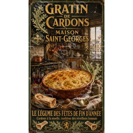 Gratin de Cardons — Maison Saint-Georges – affiche & plaque vintage | Manufacture Arssans