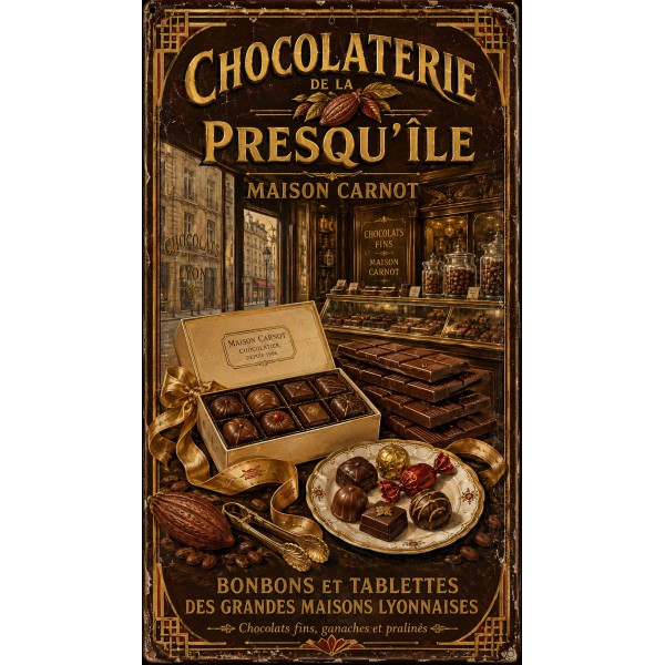 Chocolaterie de la Presqu'île — Maison Carnot – affiche & plaque vintage | Manufacture Arssans