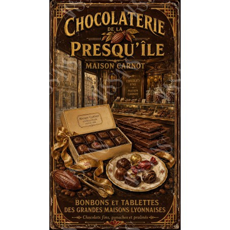 Chocolaterie de la Presqu'île — Maison Carnot – affiche & plaque vintage | Manufacture Arssans