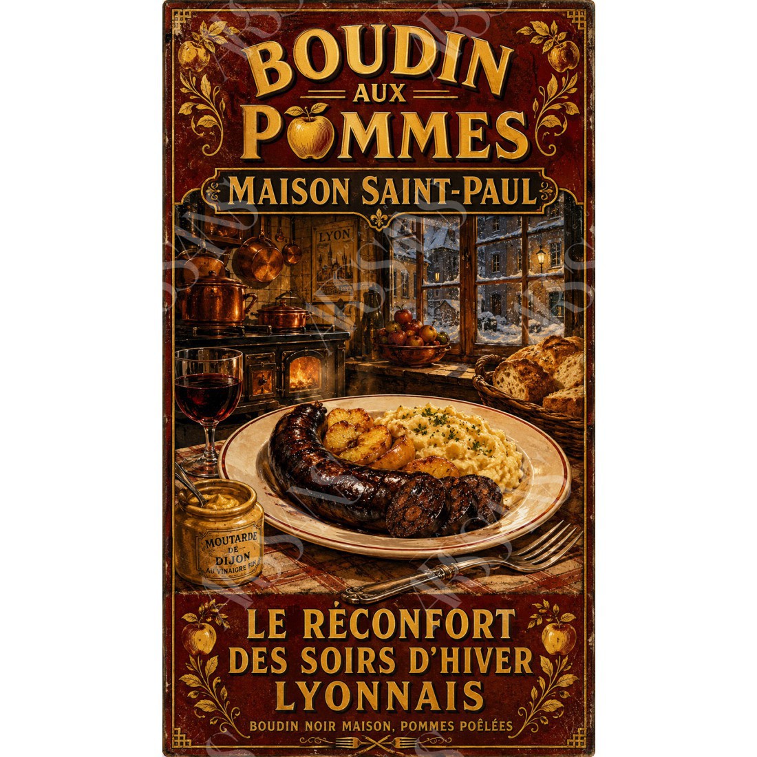 Boudin aux Pommes — Maison Saint-Paul – affiche & plaque vintage | Manufacture Arssans